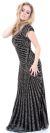 Full Length Sophisticated Sequined Evening Gown in alternative image